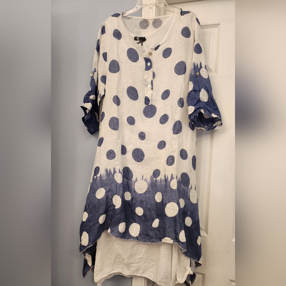 Made In Italy Linen Tunic Dress